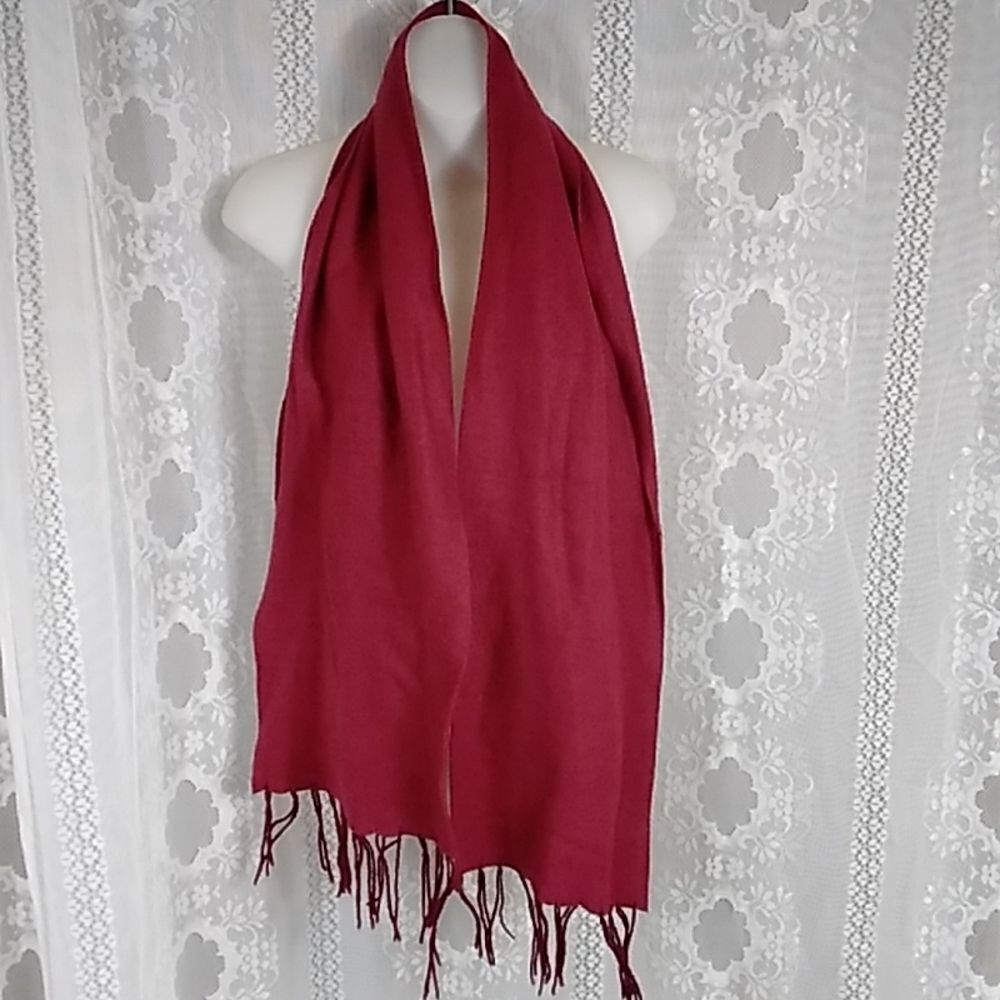Scarf Color Burgundy Red - Picture 2 of 2
